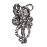 Textured sterling silver octopus pendant