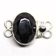 Black faceted crystal clasp
