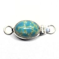 Glass faux turquoise clasp
