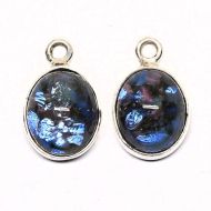 Faux blue opal earring drops