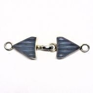 Light blue incised glass hook clasp