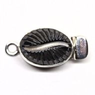 Silver feather clasp
