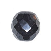 12 mm gunmetal faceted round beads