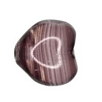 8 mm purple stripe heart beads