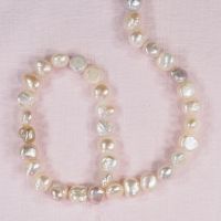 8 mm rounded white potato pearls