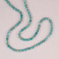 4 mm faceted sea blue-green apatite beads