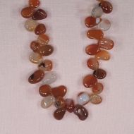 10 mm top-drilled irregular carnelian teardrop beads