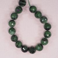 14 mm round faceted zoisite beads